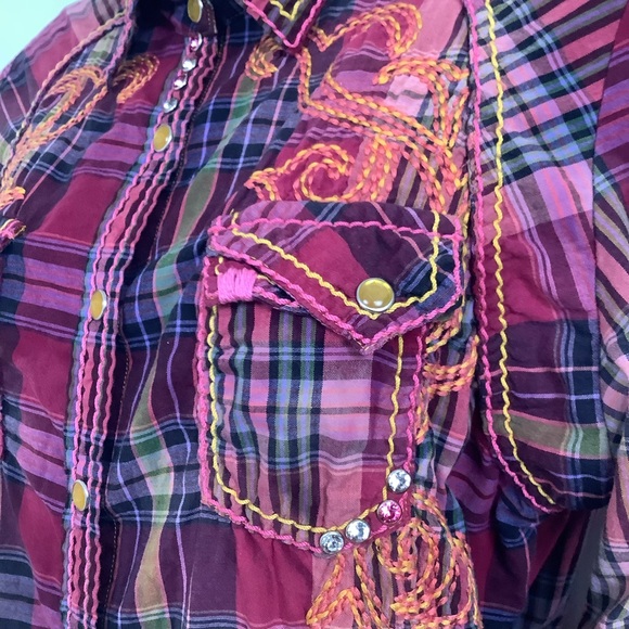 EUC LS plaid top by Roar - Picture 7 of 15